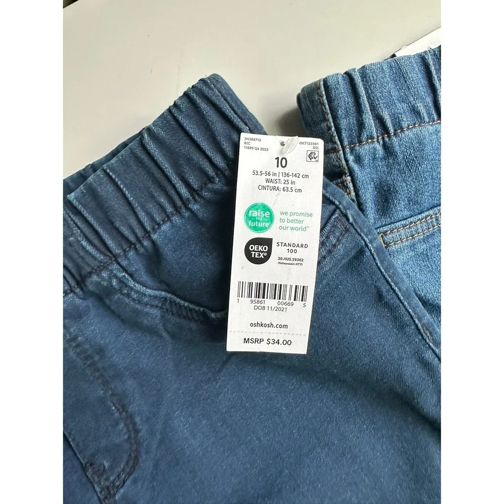 2 Pack OshKosh B'gosh‎ Girls Jeggings Size 10 Blue Pull On Jeans NWT
